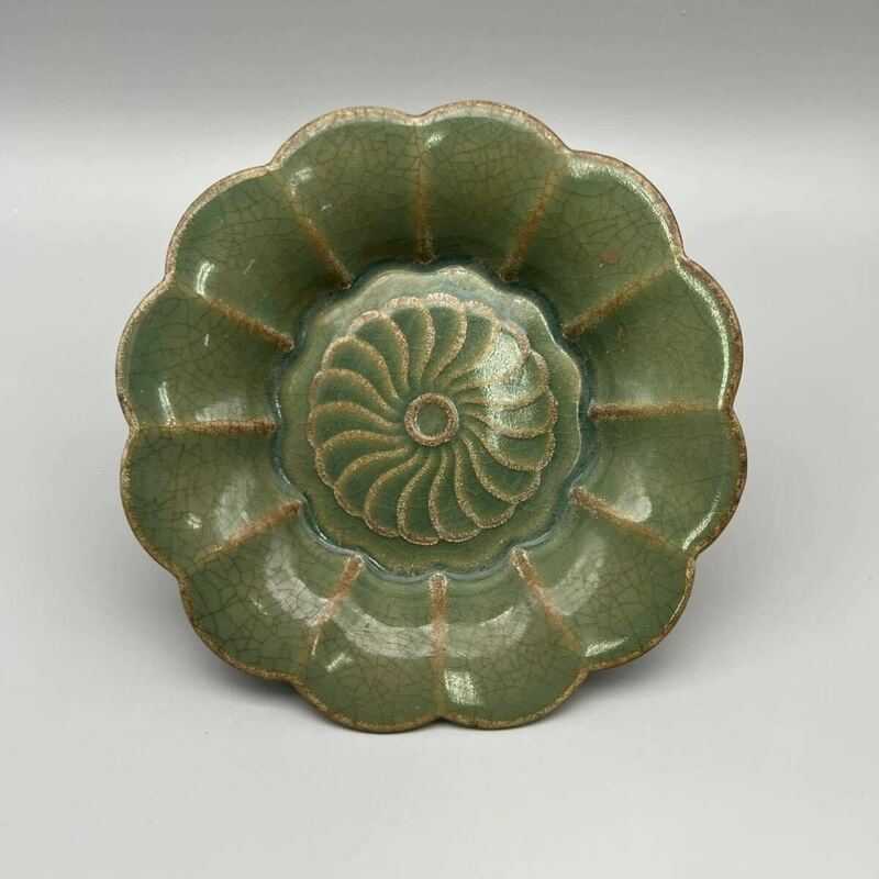 宋 古美術 中国美術 飾皿 水盤 筆洗 龍泉窯 青磁 書道具 時代物 藏出