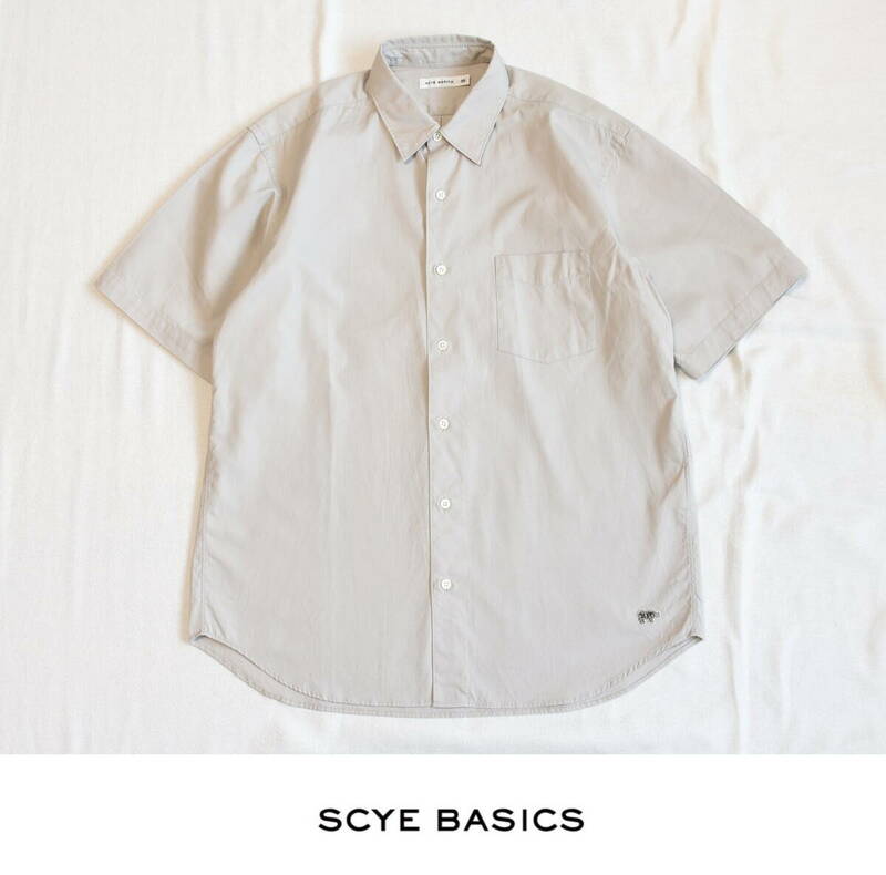 SCYE BASICS（サイベーシックス） ワンポイント・ショートスリーブシャツ size38　　定価26.400円　日本製 MADE IN JAPAN.