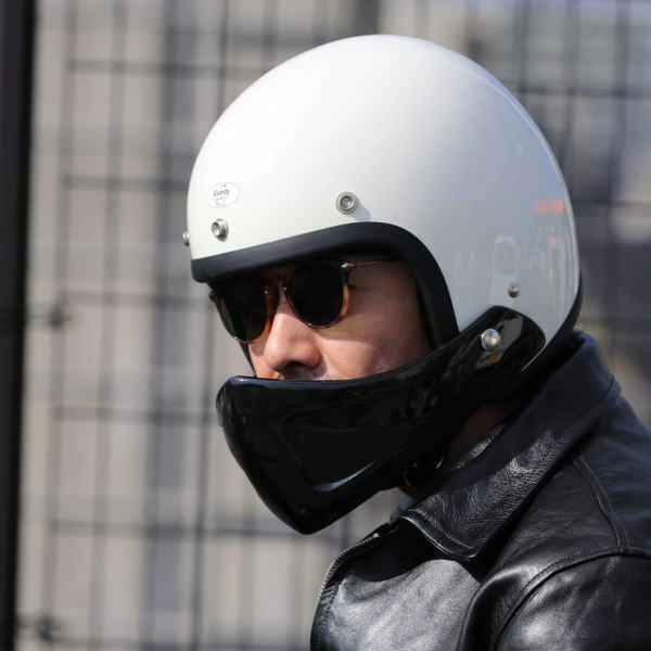 チンガード フェイスガード Chin guard ジェットヘルメット用 バイク用品 ヴィンテージ vintage クラシック 脱着後付 汎用.