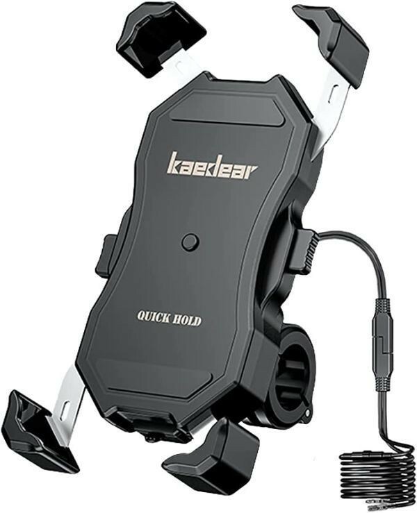 Kaedear(カエディア) バイク スマホホルダー QI ワイヤレス充電 防水 USB 電源 携帯 ホルダー 置くだけ 充電 ワイヤレス バイク用
