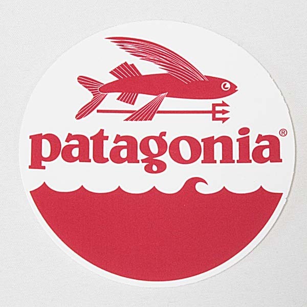 パタゴニア トライデント フィッシュ ステッカー 丸 PATAGONIA TRIDENT FISH フライング 飛魚 円 波 シール サーフ カスタム 紙製 新品