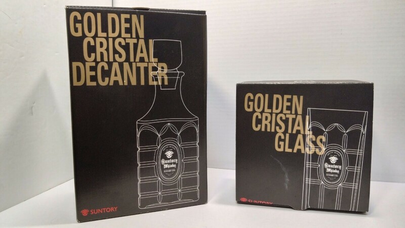 SUNTORY サントリー 我ら角瓶党 GOLDEN CRISTAL DECANTER GLASS デキャンタ グラス セット