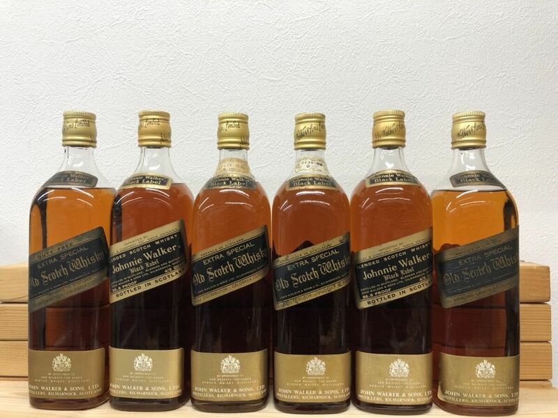 ジョニー ウォーカー ブラックラベル 金キャップ 6本セット スコッチ ウイスキー Scotch Whisky Johnny Walker Black Label 750-760ml 43% 