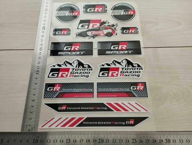 GAZOOステッカー　14枚セット（1シート分） ガズーレーシング トヨタ　Gazoo　GR　カーステッカー　車ステッカー　Racing　SPORT