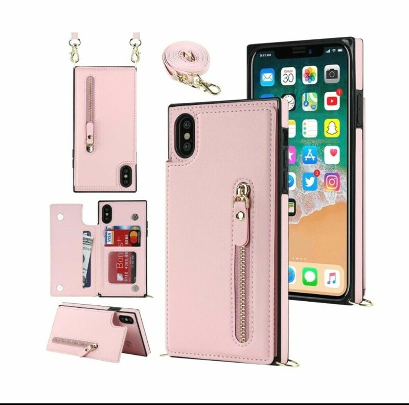 iphone X / XSケース iPhone 手帳型 スマホケース カード収納 携帯ケース ピンク