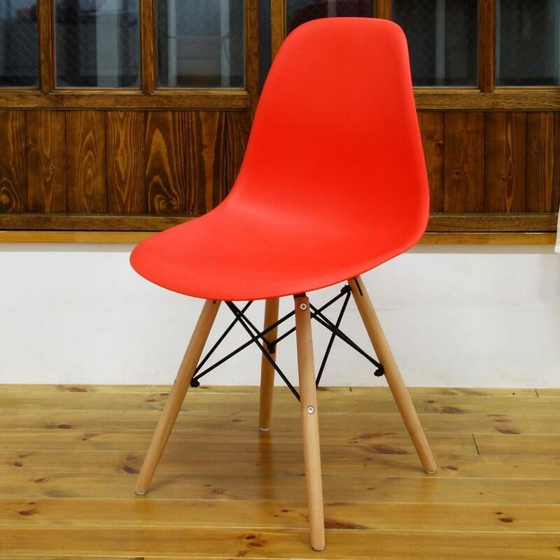 訳あり品 イームズ DSW シェルチェア 椅子 DSWチェア Eames オフィスチェア チェア イス 家具 DSR DAW ダイニング レッド/NTベース BB