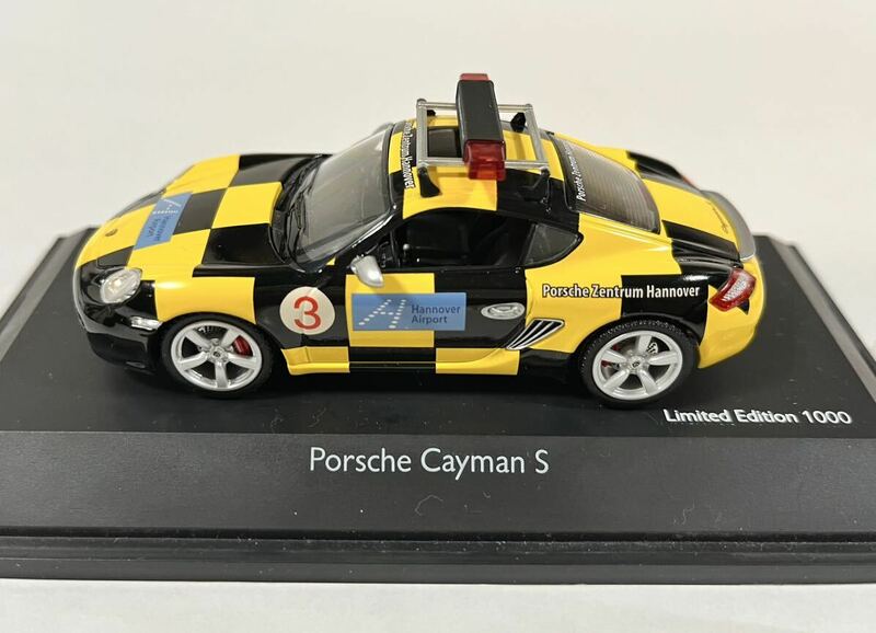 PORSCHE CAYMAN S ‘Follow Me’ Hannover Airport Mini Car Fan Special 1/43 Scale Schuco製Limited Edition Serial Number 0161/1000
