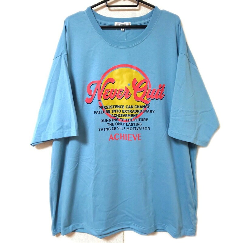 新品 5L APERIO 半袖 Tシャツ ブルー 水色 大きいサイズ トップス 未使用 4XL 半袖Tシャツ ビッグサイズ