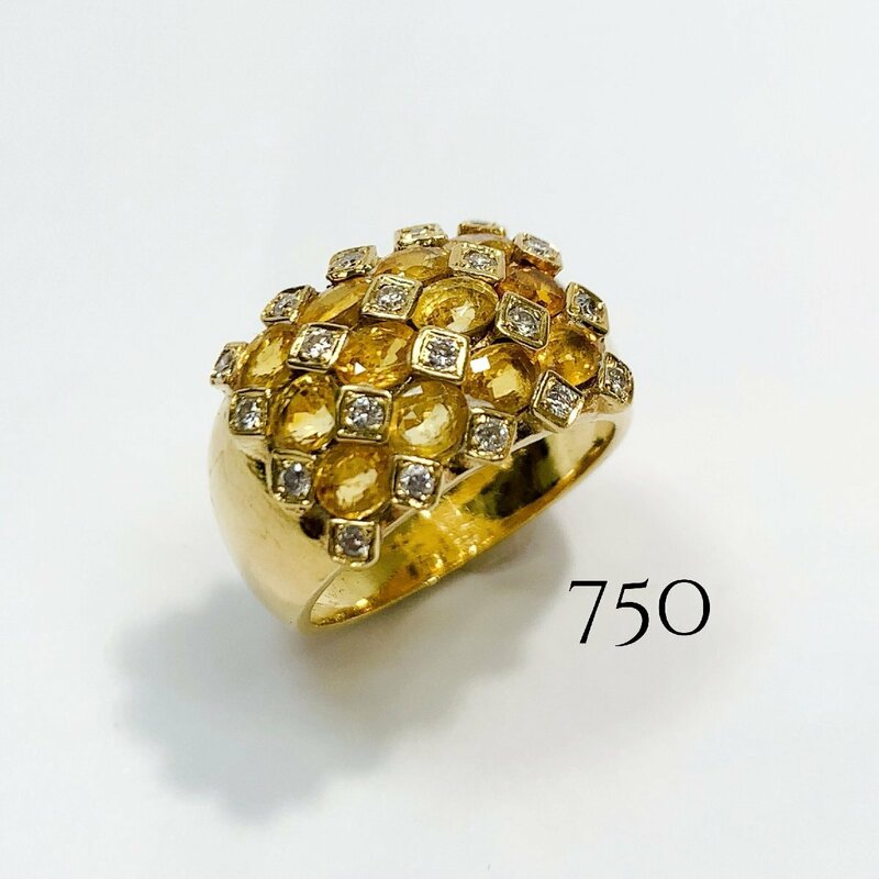 美品 750 ダイヤモンド リング 約12号 約10.4g 指輪 GOLD ゴールド K18 18金 18K ダイヤ 貴金属 刻印 レディース アクセサリー ジュエリー