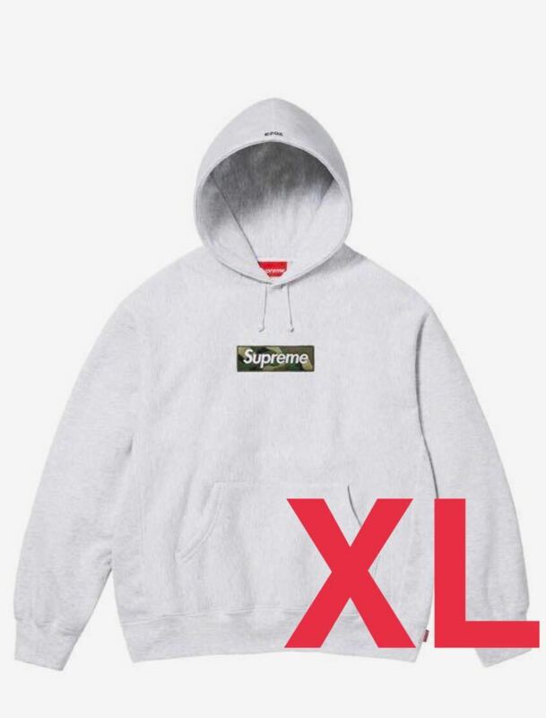 23AW Supreme Box Logo Hooded Sweatshirt Ash Grey XL