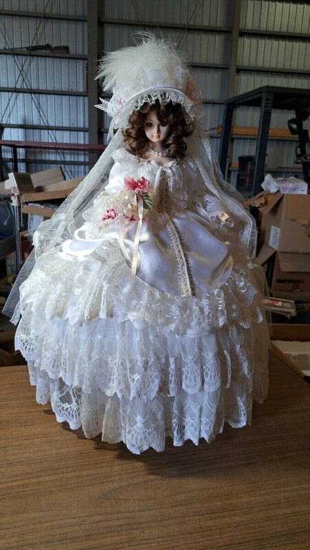 人形 フランス人形 ドレス 白ドレス アンティーク フリルレース