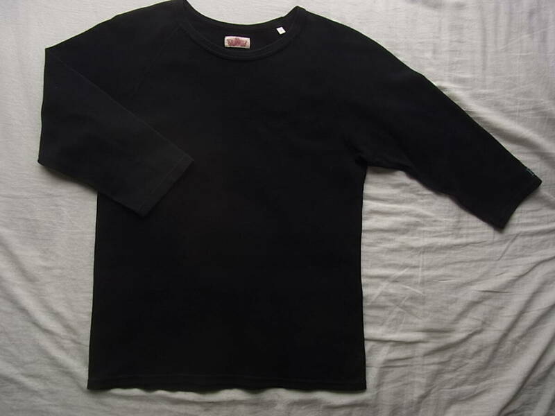 HOLLYWOOD RANCH MARKET ハリウッドランチマーケット 　ストレッチコットン素材　七分袖Tシャツ　 サイズ 3/L 日本製 ブラック