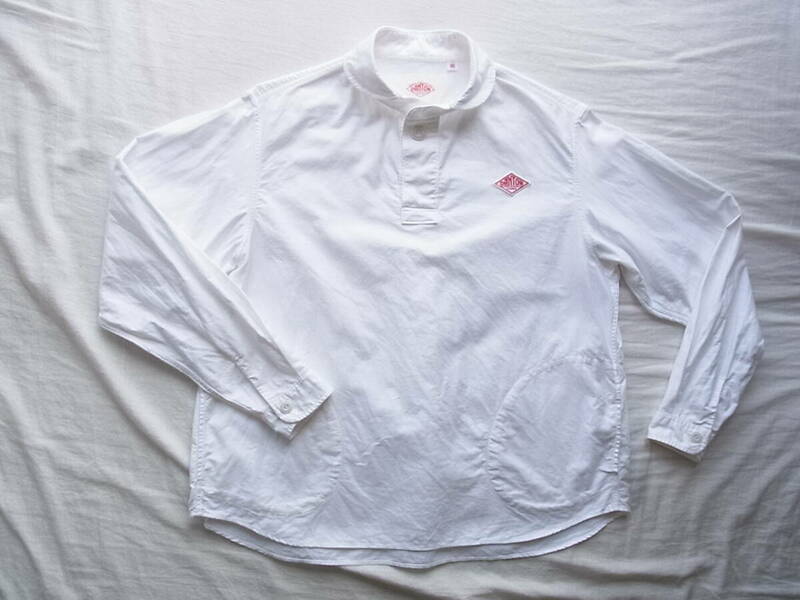 DANTON ダントン　コットンオックス素材　ラウンドカラー　プルオーバーシャツ　サイズ 36 　日本製 ホワイト