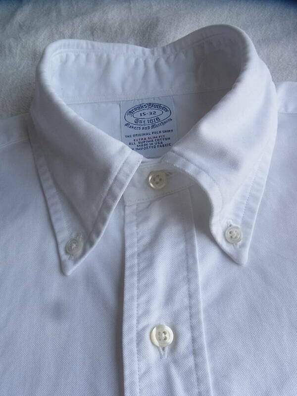 BROOKS BROTHERS ブルックスブラザーズ 90年代 USA製　スーピマコットンオックス素材　ボタンダウンシャツ　サイズ 15 - 32 ホワイト