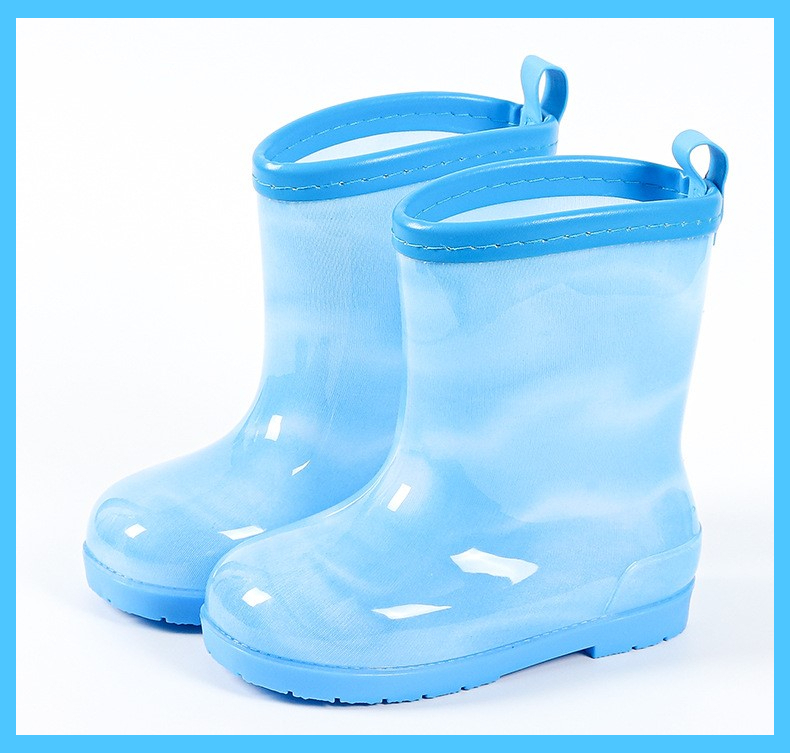 ★新品★レインブーツ 長靴 リボン キッズ 子供用 ブルー 雨具 通学 通園 16cm