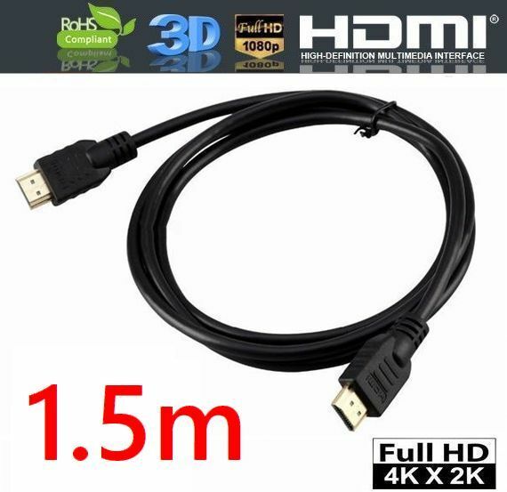 送料無料！HDMIケーブル 1.5m 金メッキ端子 Etherent/4K,2K対応 ハイスピード HDMI1.4規格認証済 ・ HDMI-15M