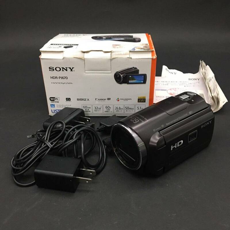 ER0122-7-4 HDR-PJ670 ソニー SONY HDビデオカメラ Handycam 箱付き　60サイズ
