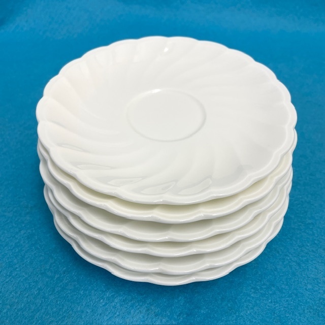 Noritake ノリタケ 6枚 浅皿 15.5cm 洋食器 ディナー皿 デザート皿 ケーキ皿 ホワイト