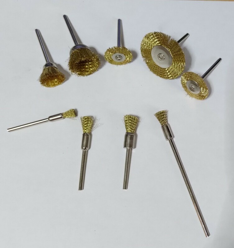 9種9個セット　真鍮ワイヤーブラシ　リューター　研磨