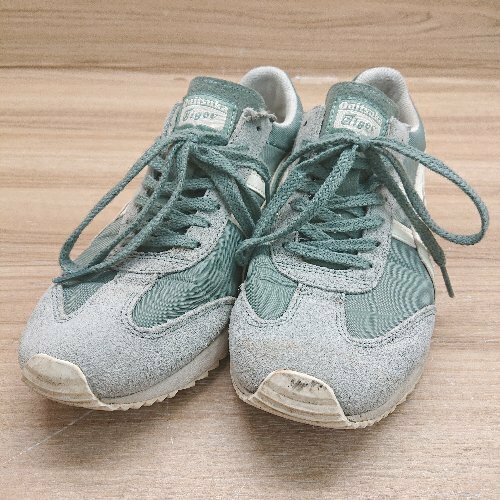 Onitsuka Tiger オニツカタイガー アシックス SERRANO 現行モデル スニーカー サイズ24.5 ライトグリーン レディース