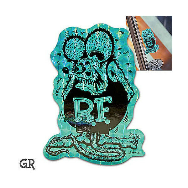 ラットフィンク Rat Fink　　プリズムデカール (RDF043：GRグリーン)人気 ステッカー シール 車 バイク アメリカン雑貨、