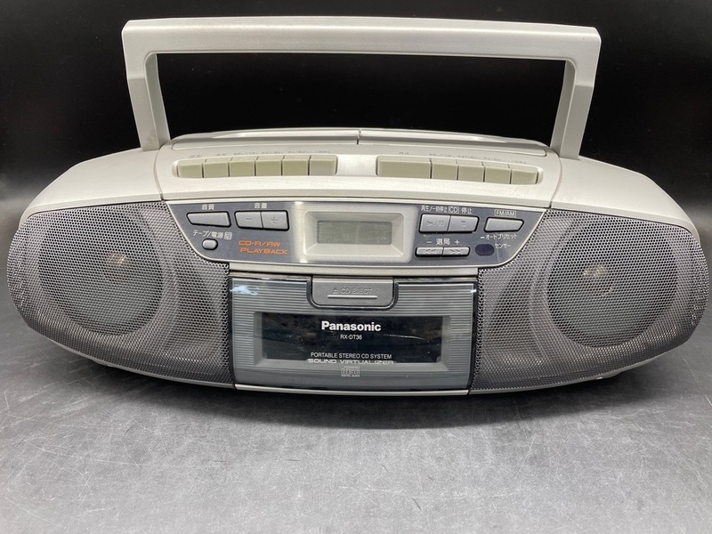 D144〔中古品〕Panasonic ラジカセ　ラジオAM/FM OK/CD・カセット再生OK RX-DT36　