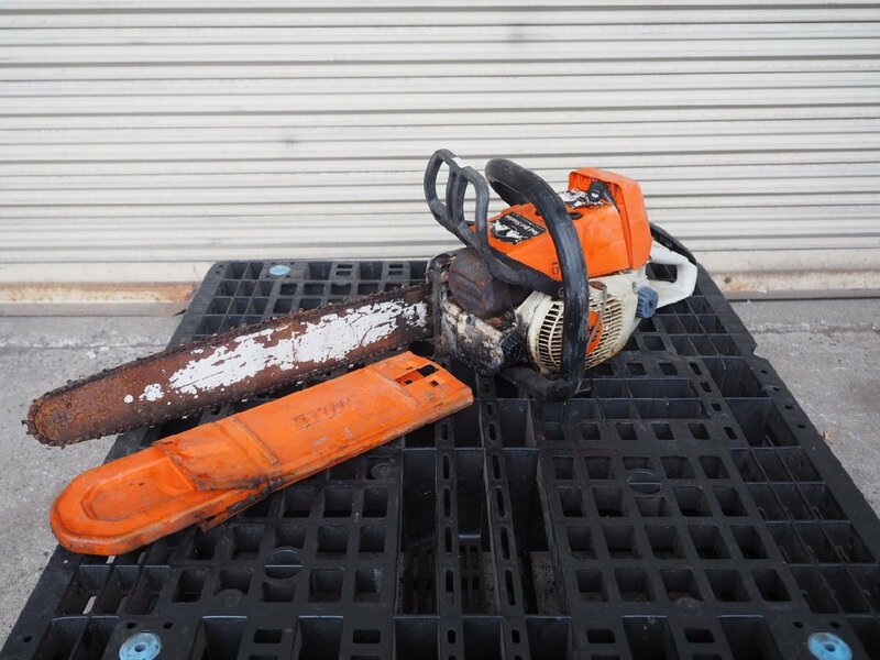 ☆【K0409-11】 STIHL スチール エンジンチェーンソー MS260 ガイドバー約450mm ジャンク