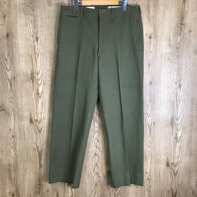 40s VINTAGE U.S.ARMY TRU-FIT TROUSERS PANTS SIZE 34×31 メンズ L程 40年代 米軍実物 ミリタリー ヴィンテージ 古着 e24032301