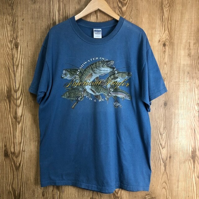 00年代 American Angler プリントTシャツ メンズL 釣り 魚 フィッシング 趣味 00s ヴィンテージ メンズL アメリカ 古着 e24033105