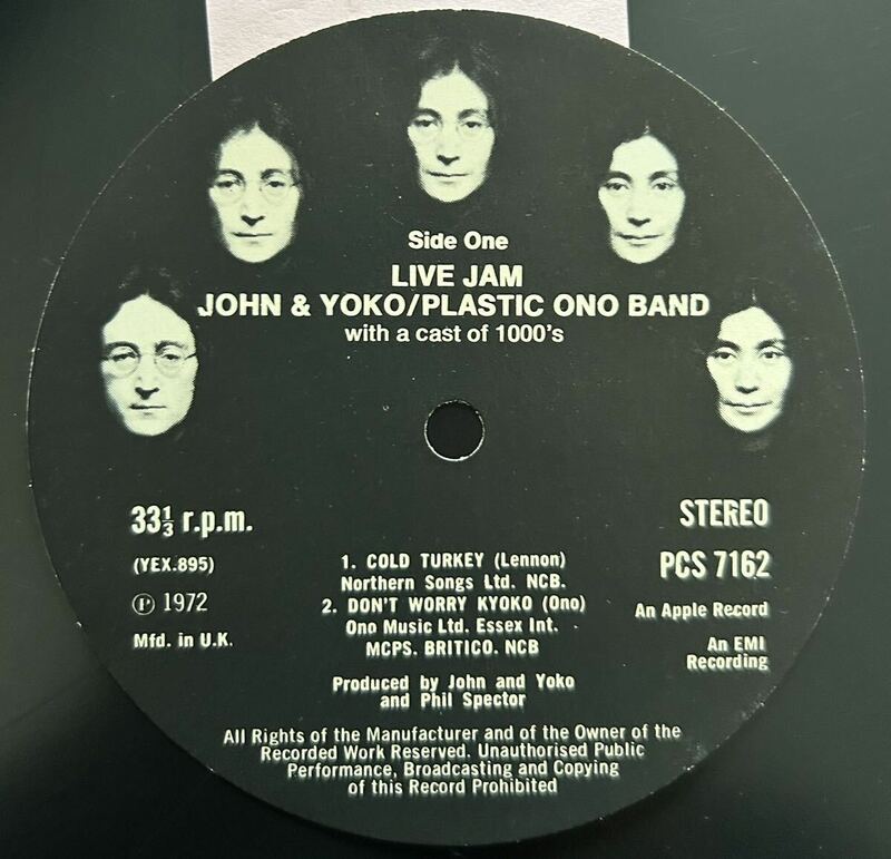 John&Yoko・Jam&Sometime in NYC・未使用レーベルスリック！2枚セット・盤ナシ！裏EMI印刷あり・