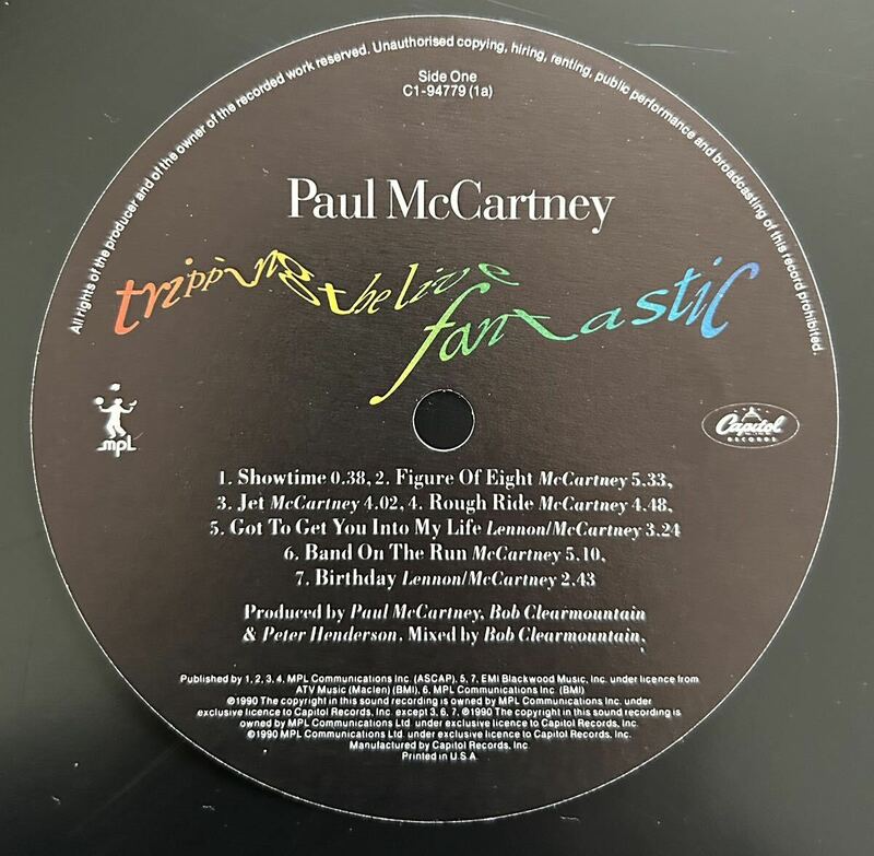 Paul McCartney・Tripping Live Fantastic・未使用レーベルスリック・ホンモノ・Side1&5・盤ナシ！