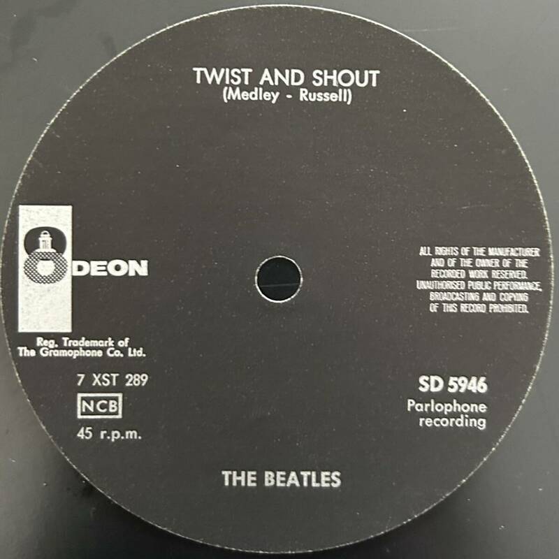 Beatles・未使用レーベルスリック・twist&shout・Odeon5946・スウェーデン盤！盤ナシ！