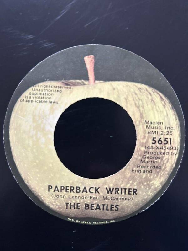 Beatles・Papperback writer・Unused Label・レーベルスリック・本物！一枚のみ！盤ナシ！