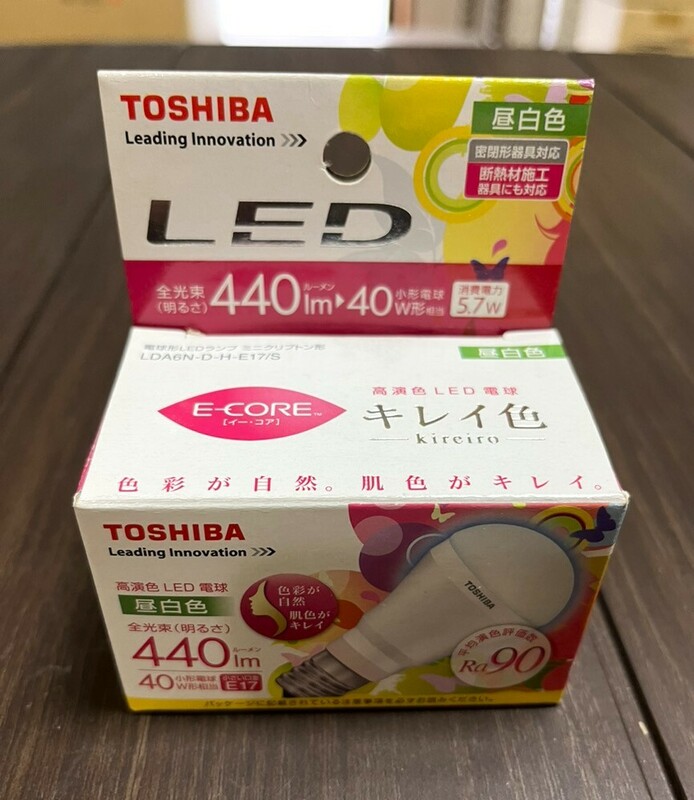 TOSHIBA LDA6NDHE17S LED電球 E17口金 40W形相当 昼白色 440ルーメン 小型電球タイプ 密閉形器具対応 断熱材施工器具対応 東芝ライテック