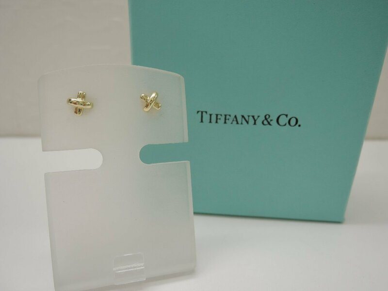 ティファニー Tiffany&Co. クロスステッチ K18 YG ピアス イエローゴールド ランクAB BRJ・ジュエリー