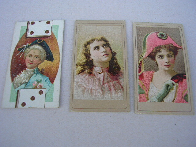 ☆古い　煙草カード　3枚　THE AMERICAN TOBACCO CO.　1895年？　外国人女性
