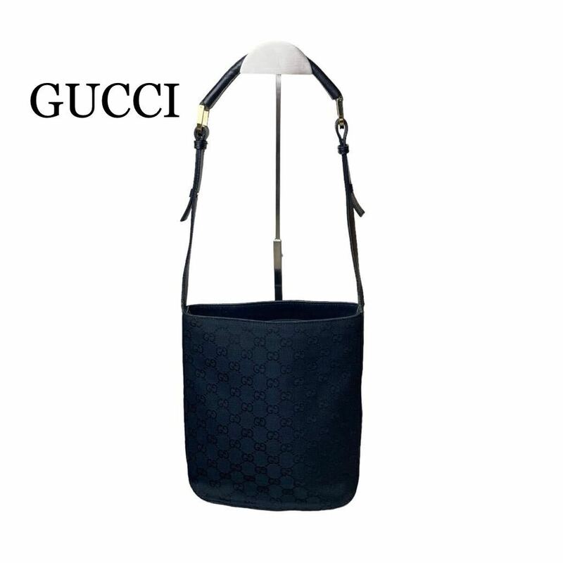 GUCCI グッチ ワンショルダーバッグ ショルダーバッグ GGキャンバス ブラック　黒