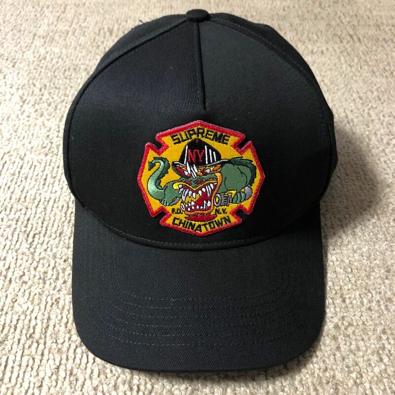 Supreme 22FW FDNY Engine 9 5-Panel シュプリーム ベースボールキャップ ブラック CHINATOWN