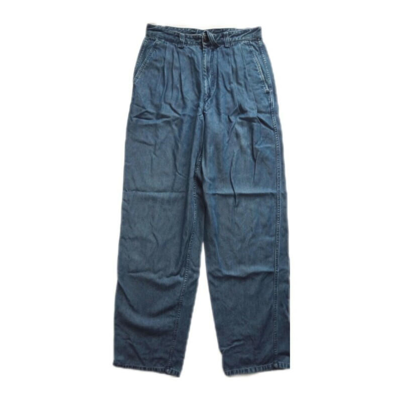 90s 00s ISSEY MIYAKE MEN Tencel Tuck Jeans ワイドシルエット デニム denim archive vintage テンセル ジーンズ