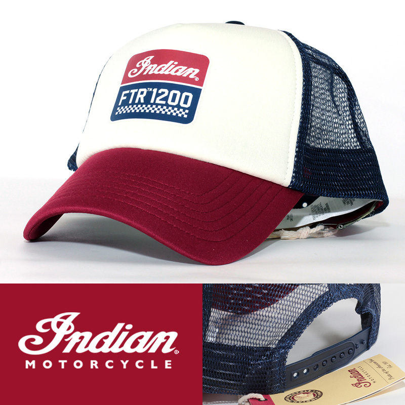 メッシュキャップ 帽子 メンズ インディアン モーターサイクル Indian Motorcycle FTR Trucker Hat トリコロール 2868958 USA