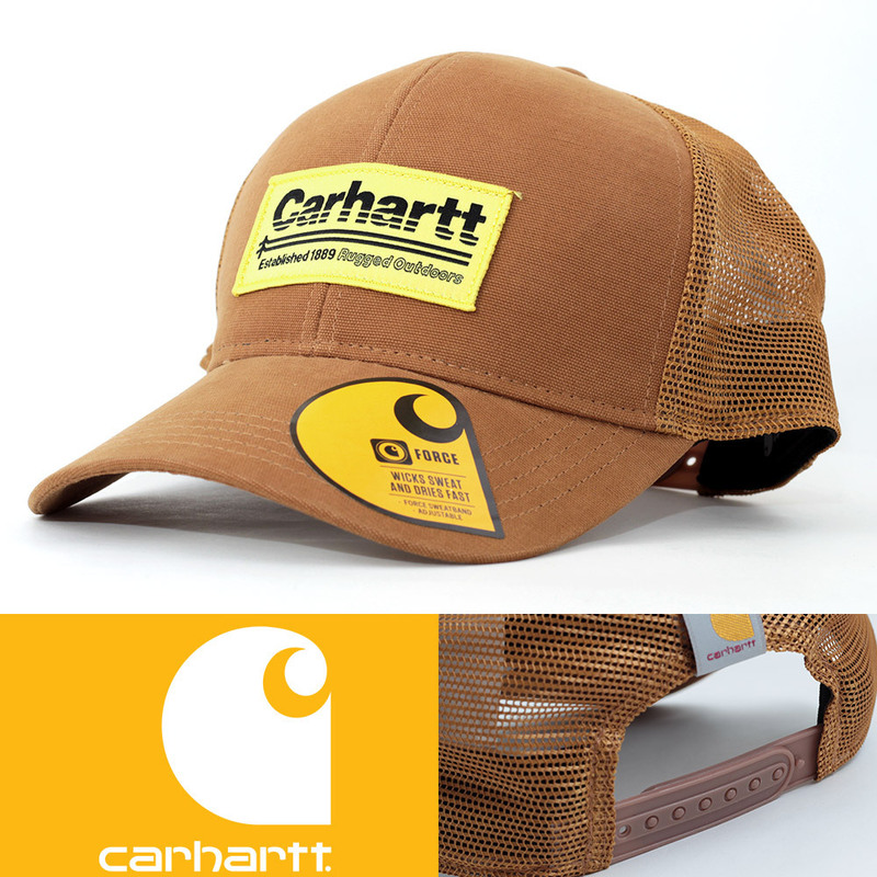 メッシュキャップ 帽子 メンズ カーハート Carhartt 105693 Mesh Back Outdoors Patch Trucker Hat ブラウン 3HJNK-01 USA