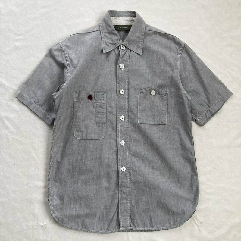 FOB FACTORY 半袖ワークシャツ S 日本製 グレー ガチャポケ