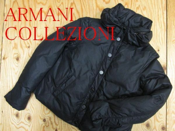 ★アルマーニ ARMANI COLLEZIONI★レディース フーディショートダウンジャケット ブラック★R60414014A