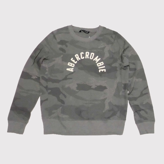 ★SALE★Abercrombie & Fitch/アバクロ★クルーネックスウェット (Grey Camouflage/M)