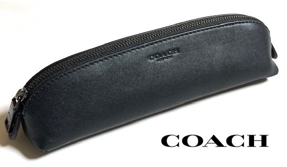 特価！ 人気 COACH コーチ スムース レザー ペンケース C9052 ブラック 新品本物