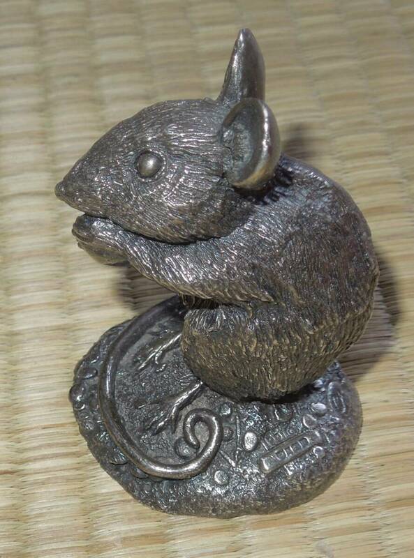 純銀・銀製　文鎮　カントリーアーティスト社 純銀ホールマーク 　鼠　約110g