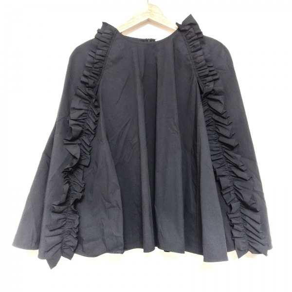 ヨリ yori カットソー サイズ36 S - 黒 レディース 変形袖/フリル 美品 トップス