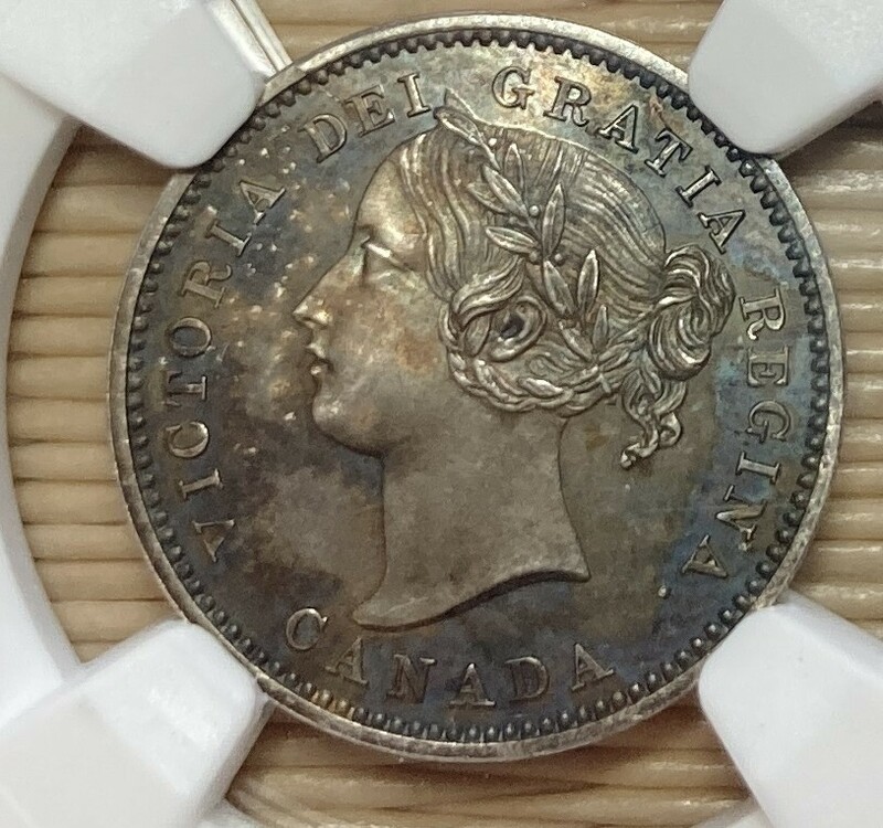 1858 カナダ 10 セント銀貨 NGC SP63 *TOP POP