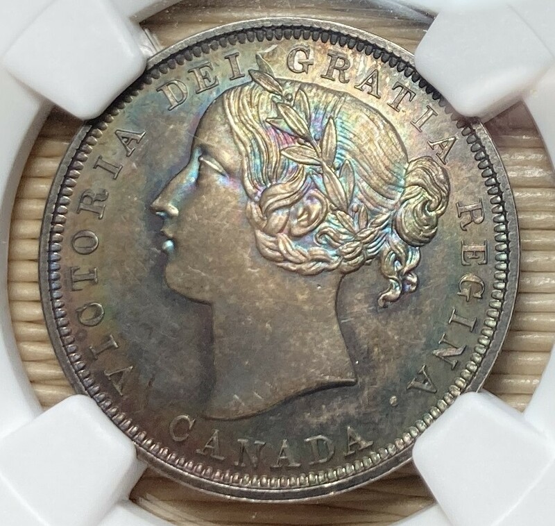 1858 カナダ 20 セント銀貨 NGC SP64 *TOP POP