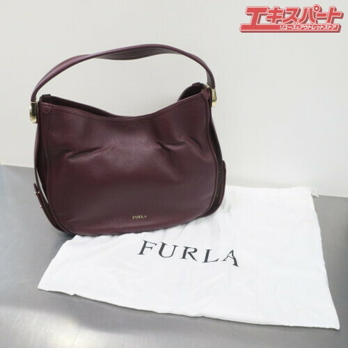 FURLA フルラ LUNA ルナ ホーボー ショルダーバッグ ハンドバッグ 肩掛け 2WAY ボルドー 前橋店